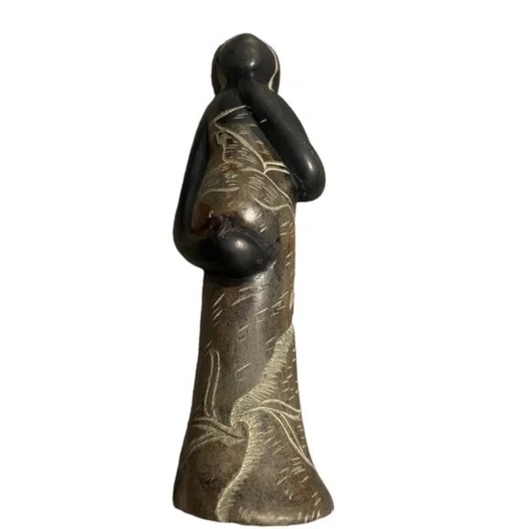 Vintage Hand Carved Stone Sculpted Woman Figurine - Picture 2 of 7